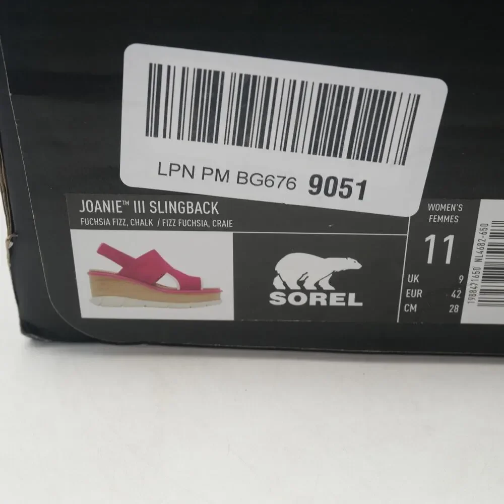 NEW Sorel Women's 11 Joanie III Slingback Platform Strap Sandals Fuschia Pink - Picture 9 of 9